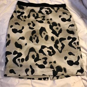 Ann Taylor Silk Leopard Skirt
